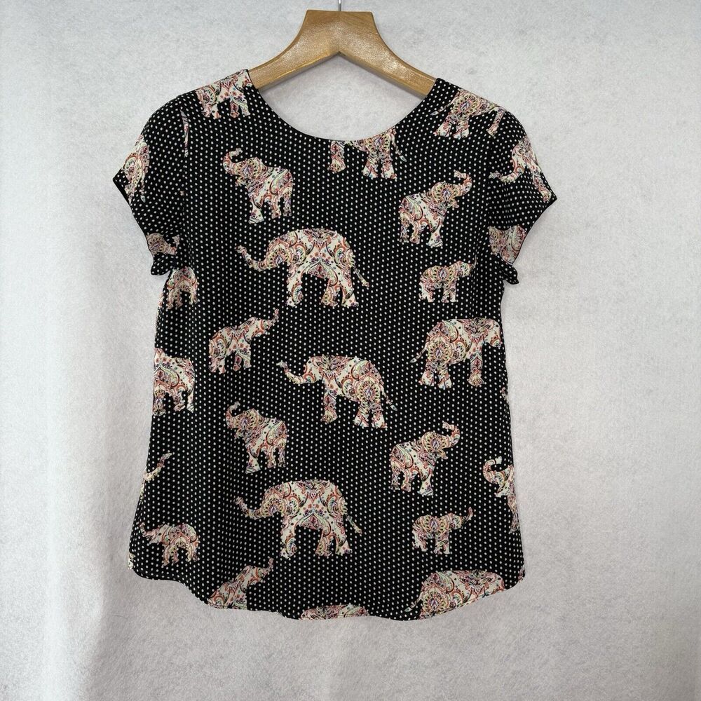 Chico's Reversible Top Solid Black Or Dot Elephan… - image 5